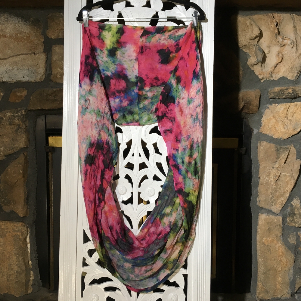 Anthropologie Fay Et Fille Multicolor Tie-Dye Scarf